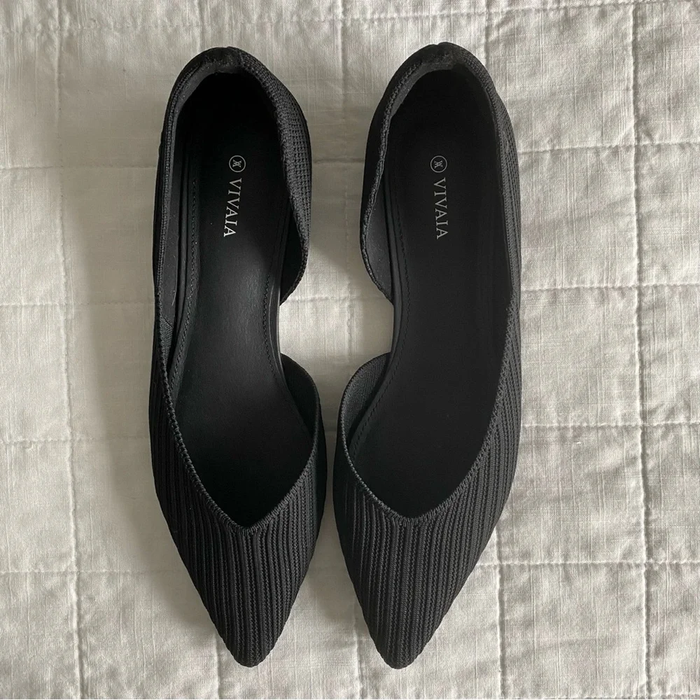 Vivaia Women's Black Melia Half d’Orsay Flats Size 41.5 - Picture 8 of 12